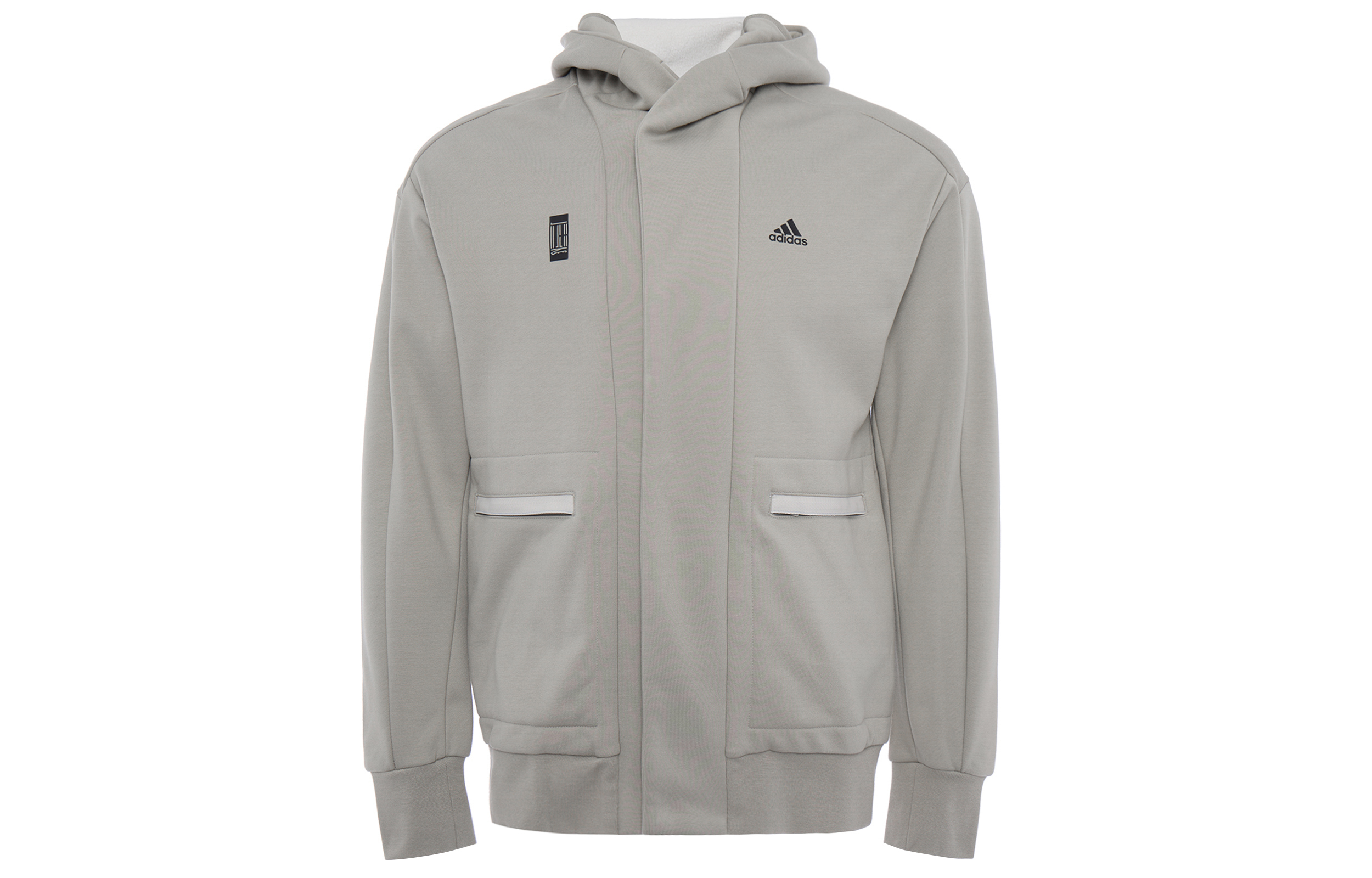 adidas Wuji Series Logo Print Hoodie Jacket Leather Gray H39301