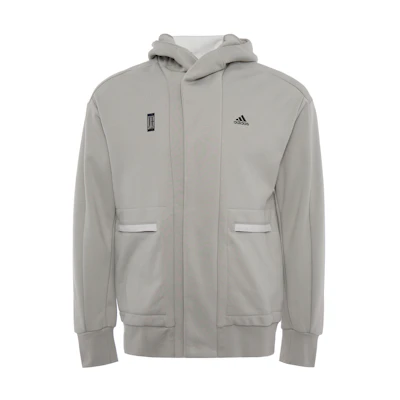 adidas Wuji Series Logo Print Hoodie Jacket Leather Gray H39301