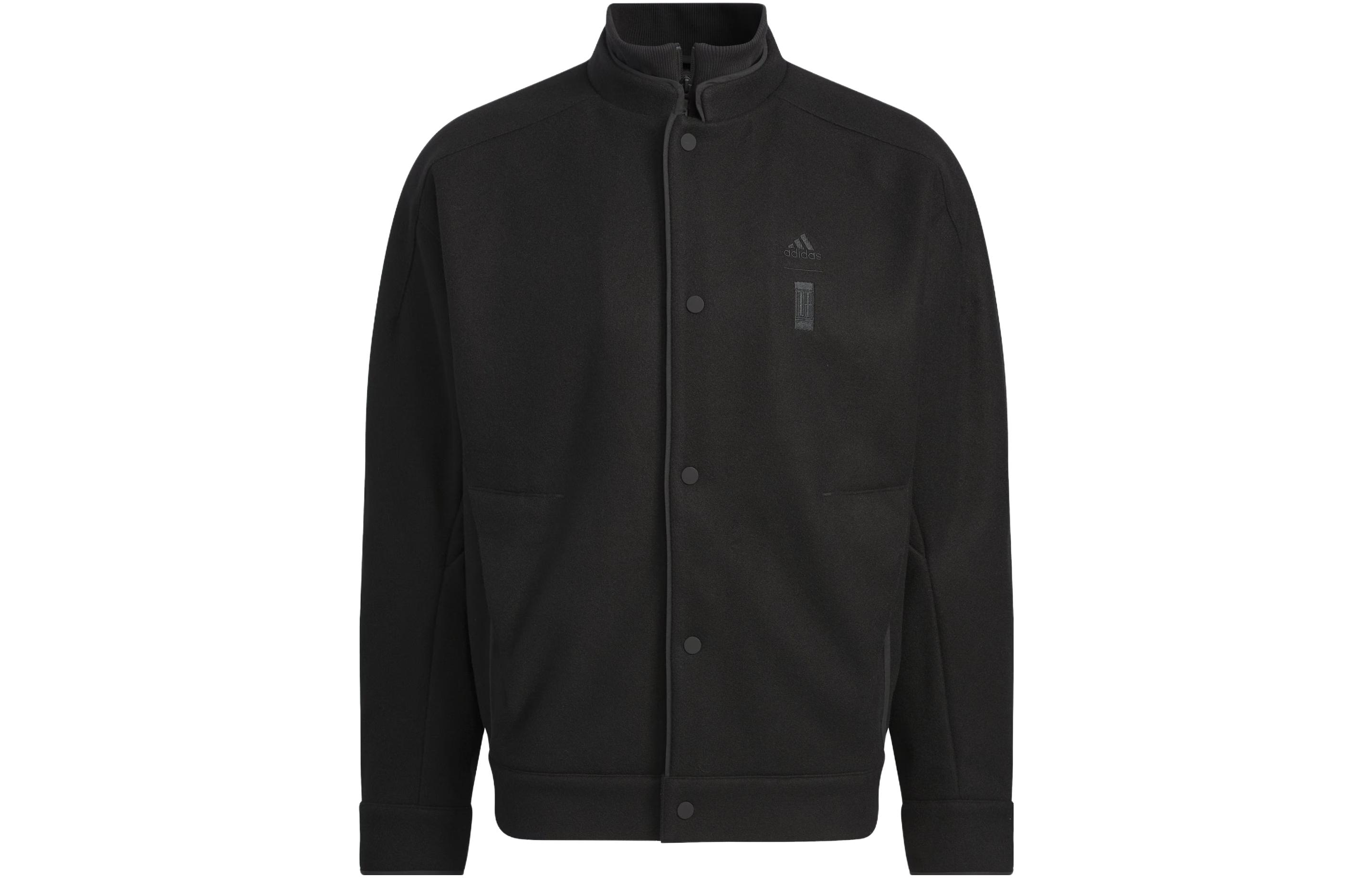 adidas Wuji Series Melton Jacket Black Casual Sports Logo Jacket IX4285