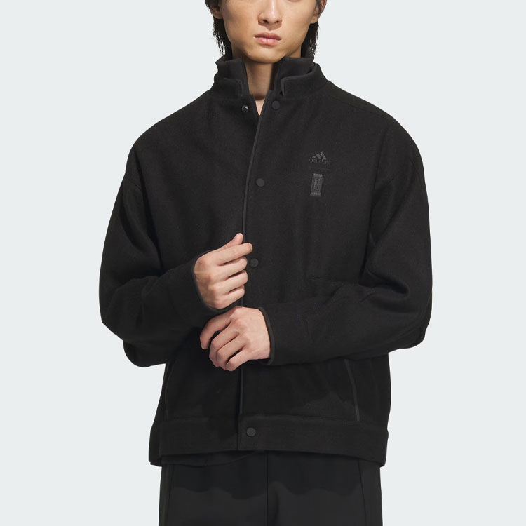 Lookbook adidas Wuji Series Melton Jacket Black Casual Sports Logo Jacket IX4285