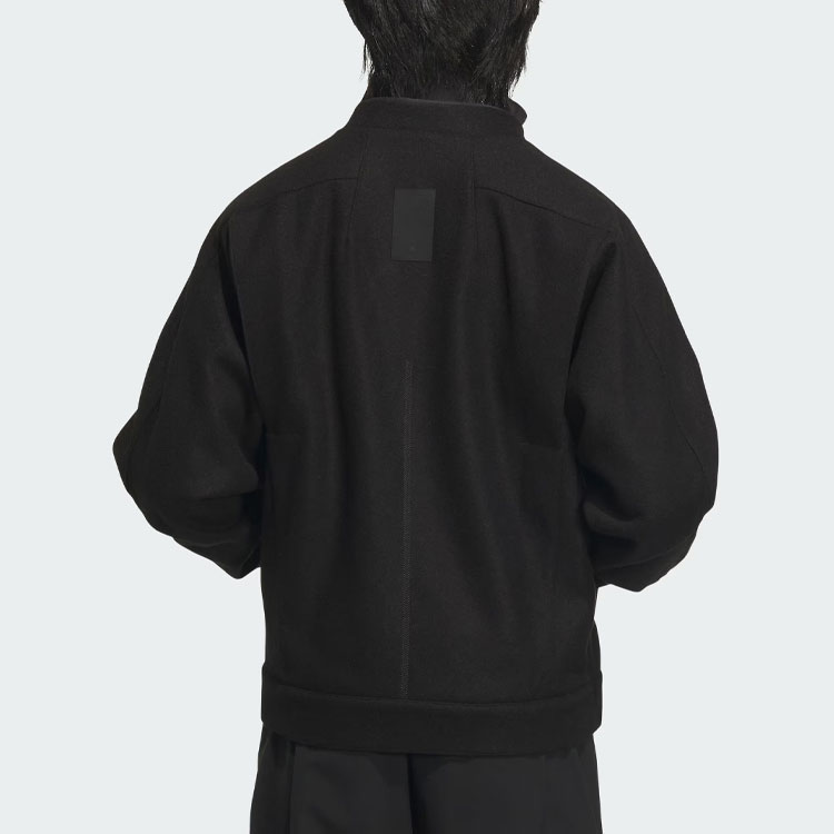 Shop adidas Wuji Series Melton Jacket Black Casual Sports Logo Jacket IX4285