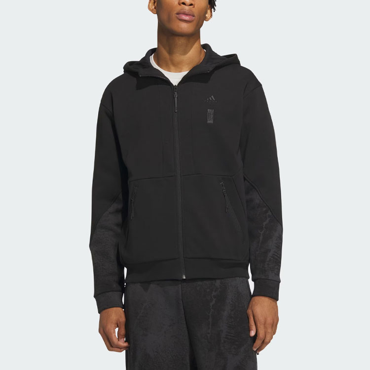 Lookbook 阿迪达斯无极系列男士印花运动连帽夹克 IP4942