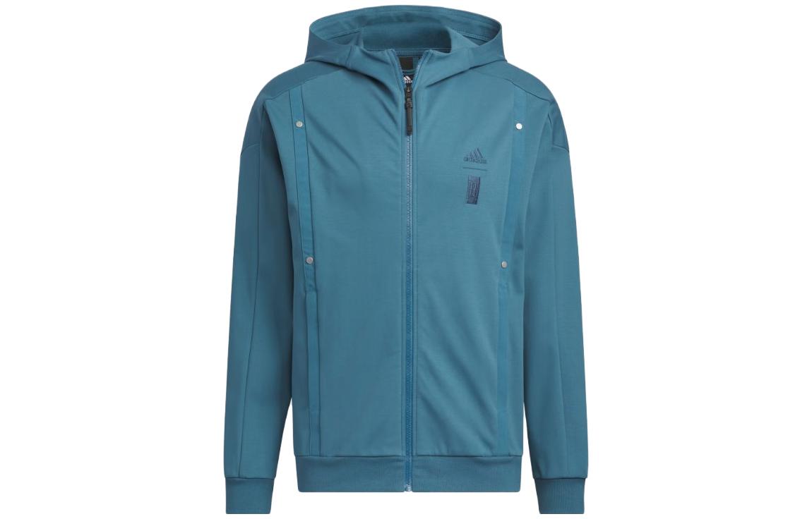 adidas Wuji Series Solid Color Logo Print Hooded Jacket for Men IA8103