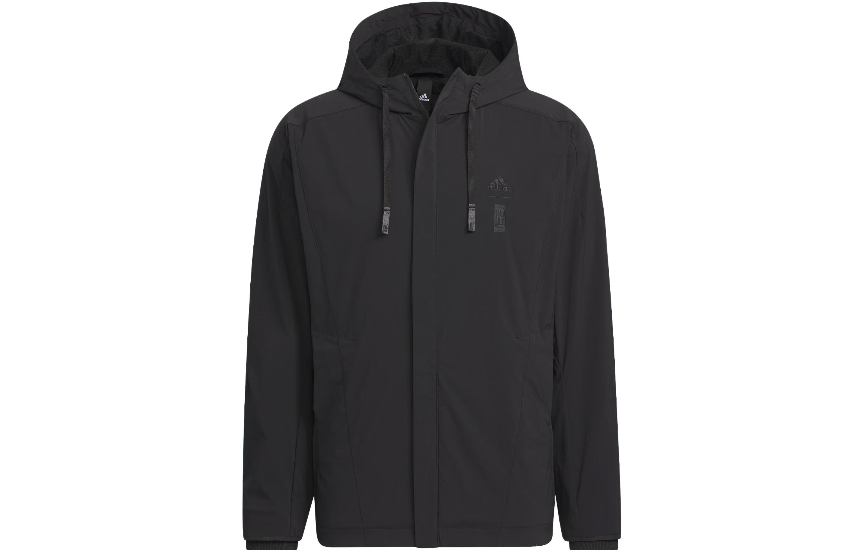 adidas Wuji Series Warm Woven Hoodie Jacket Casual Black Logo Design IX4287