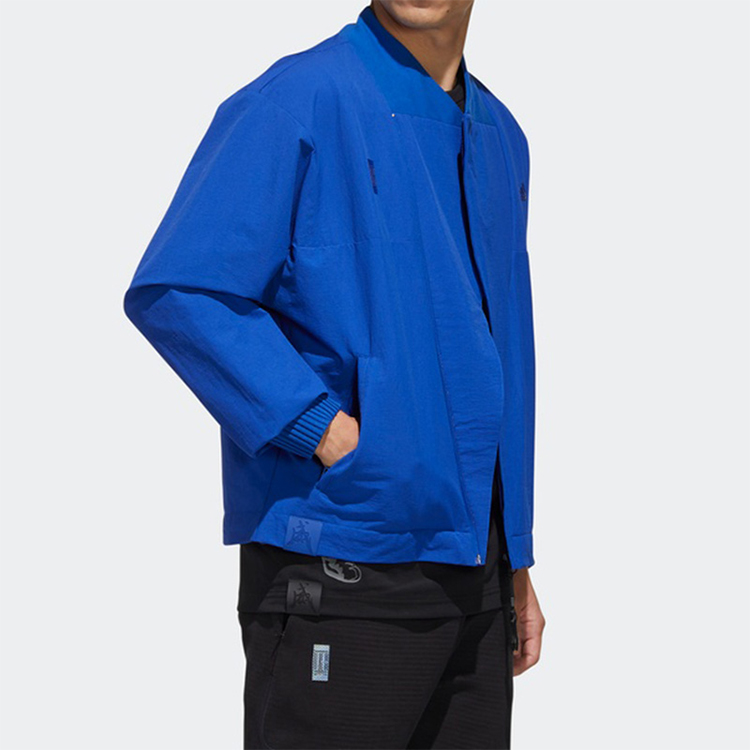 Shop adidas Wuji Series Jaket Bomber Olahraga Gaya Biru GL0404