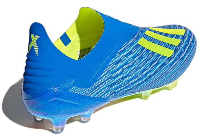 Shop adidas X 18+ FG 耐磨防滑運動足球鞋 湖藍色