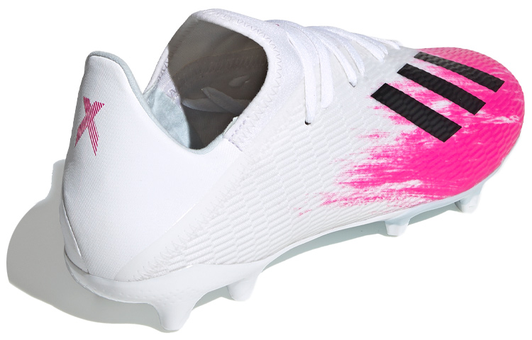 Shop adidas X 19.3 Fg 防滑耐磨足球鞋 粉黑白拼色