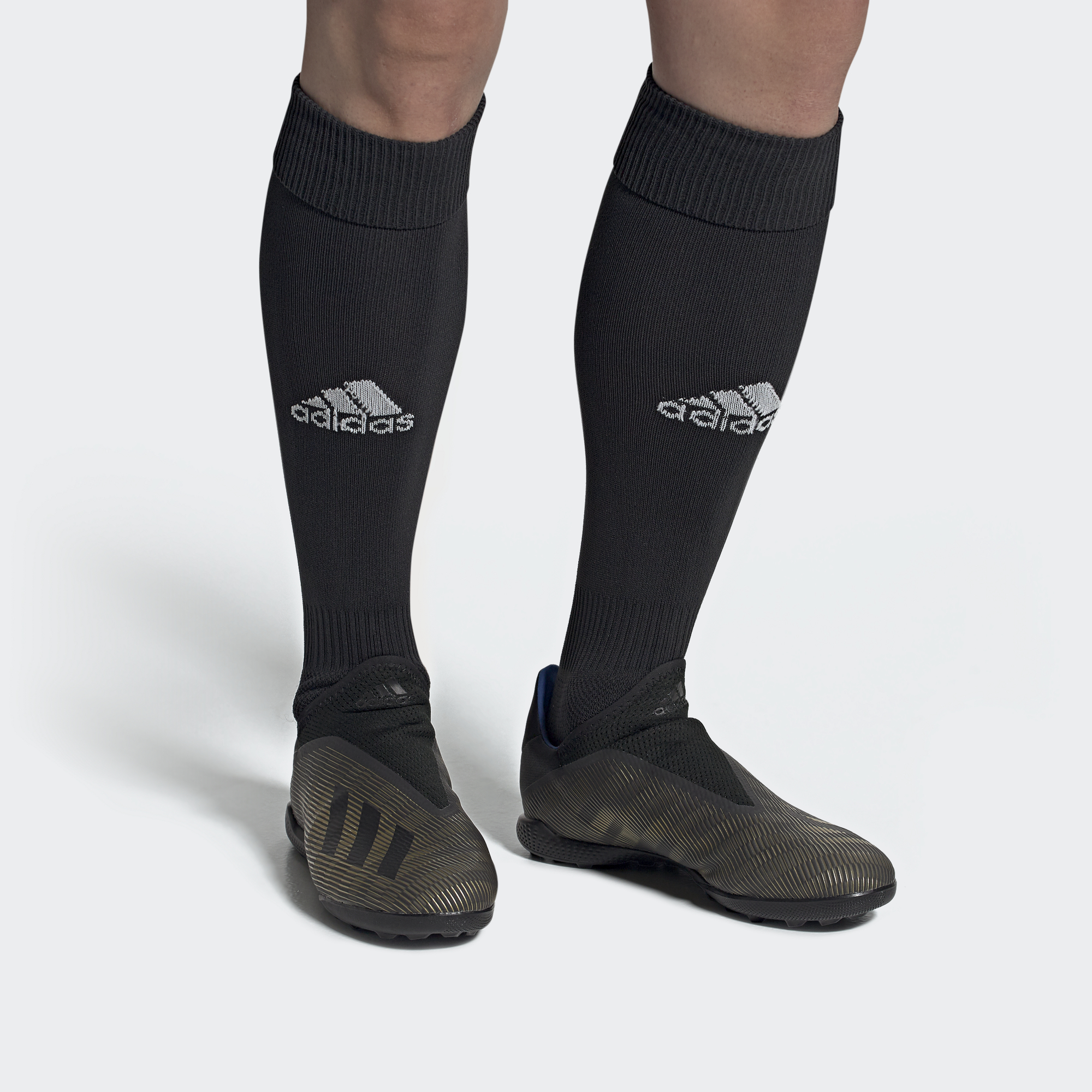 Sizing Adidas X 19.3 LL TF 耐磨防滑 低幫足球鞋 黑金