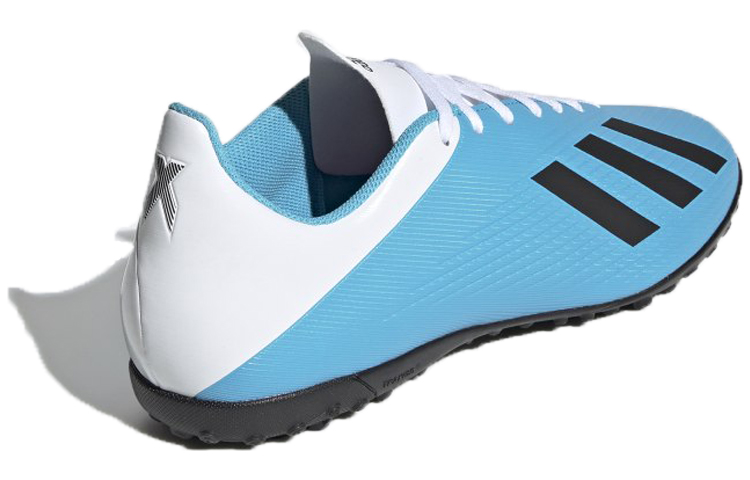 Shop adidas X 19.4 TF 拼色足球運動鞋 藍白黑