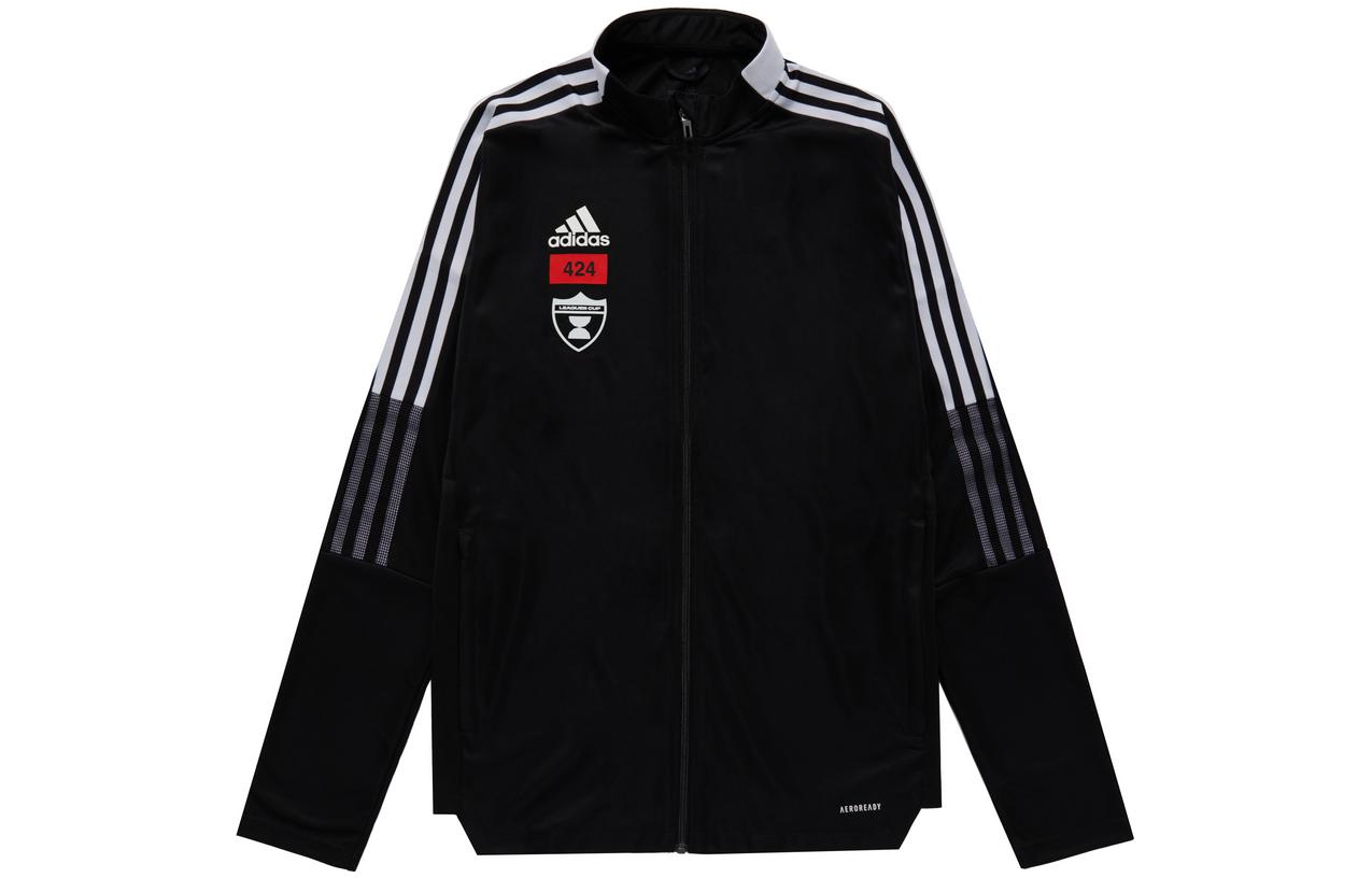 adidas 424 SS23 Collab Black Full-Zip Track Jacket with 3-Stripes Logo Unisex GM7319-COLLABORATION