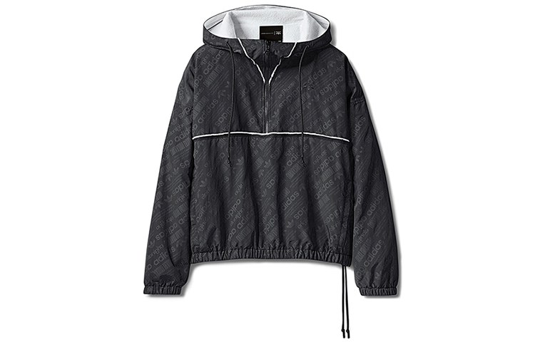 adidas Alexander Wang Half-Zip Hoodie Jacket Black Unisex BR9247