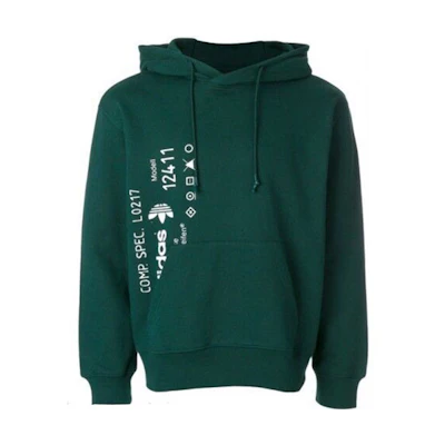 adidas Alexander Wang Logo Print Green Pullover Hoodie Men’s CV5293