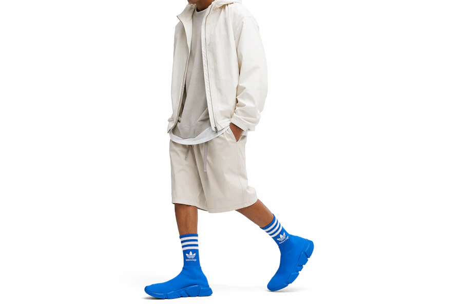 adidas Originals x Balenciaga 巴黎世家 Speed 1.0 Speed 套穿 耐磨 高幫 運動休閒鞋 藍色 Order adidas Originals x Balenciaga 巴黎世家 Speed 1.0 Speed 套穿 耐磨 高幫 運動休閒鞋 藍色