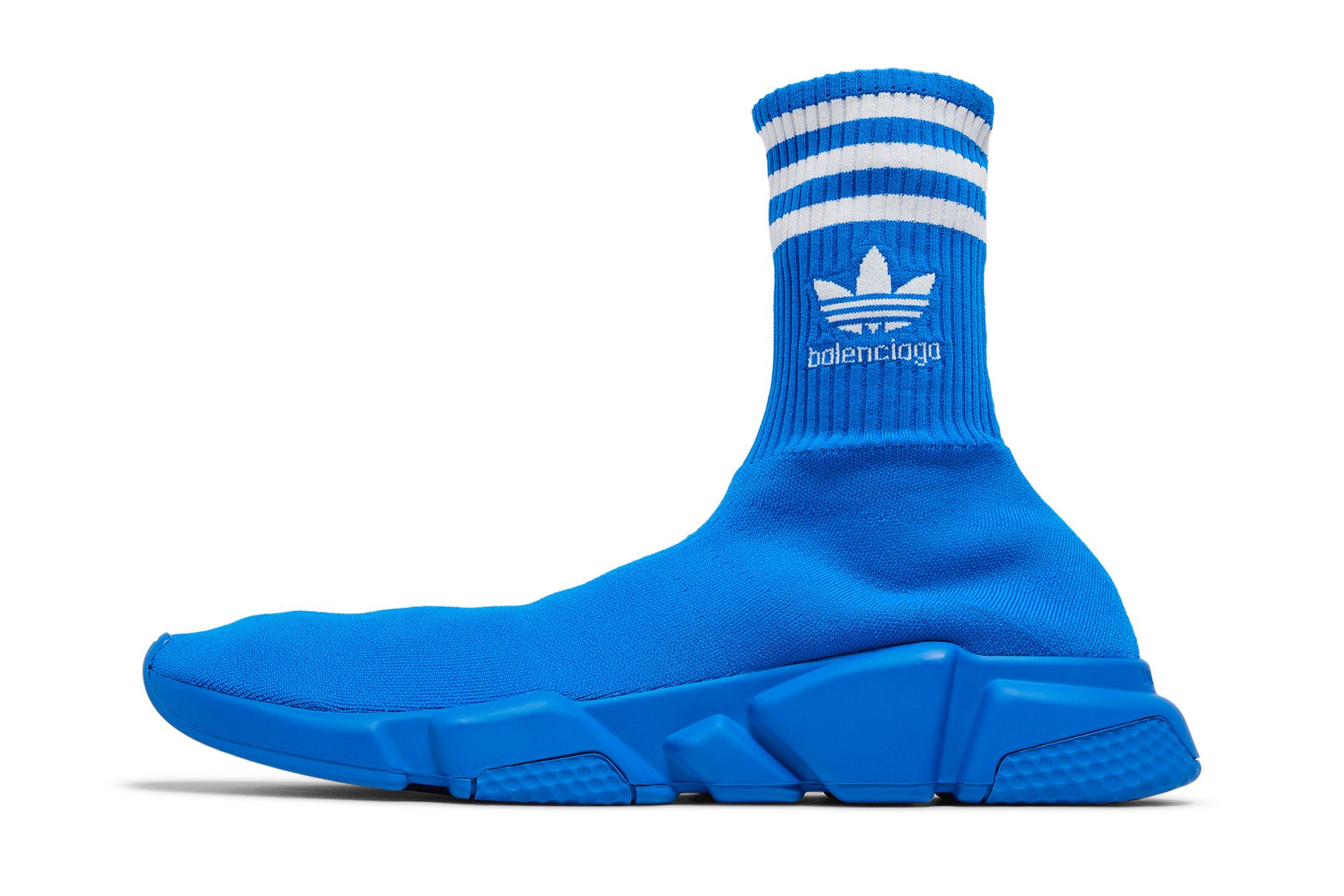 Shop adidas Originals x Balenciaga 巴黎世家 Speed 1.0 Speed 套穿 耐磨 高幫 運動休閒鞋 藍色