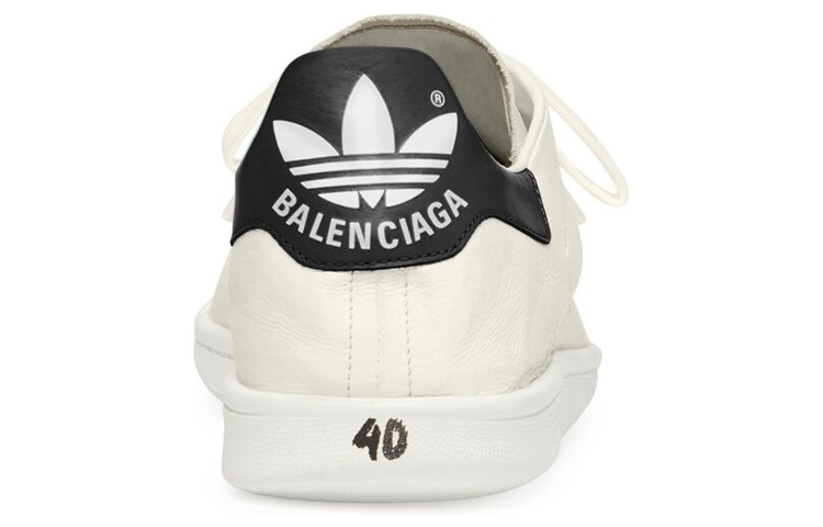 Purchase adidas Originals x Balenciaga 巴黎世家 皮革 系帶 低幫 時尚板鞋 白黑