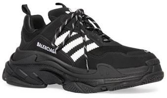 adidas originals x Balenciaga巴黎世家 Triple S 系帶 防滑 低筒 老爸鞋 黑色 Lookbook adidas originals x Balenciaga巴黎世家 Triple S 系帶 防滑 低筒 老爸鞋 黑色