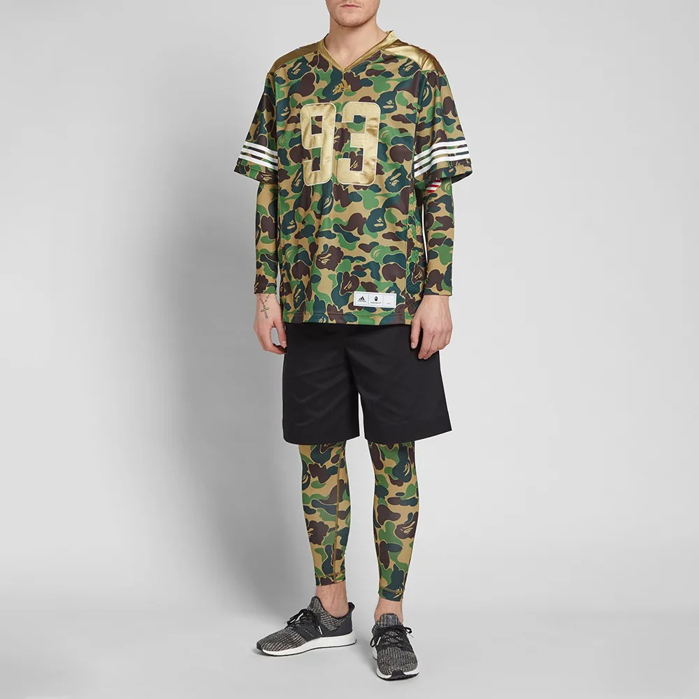 adidas Bape Camo Green SB Jersey Short Sleeve Tee DW9285 圖 4