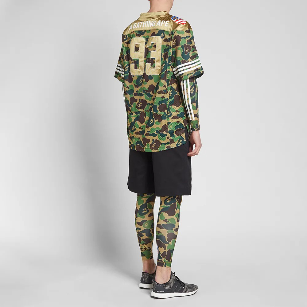adidas Bape Camo Green SB Jersey Short Sleeve Tee DW9285 圖 5
