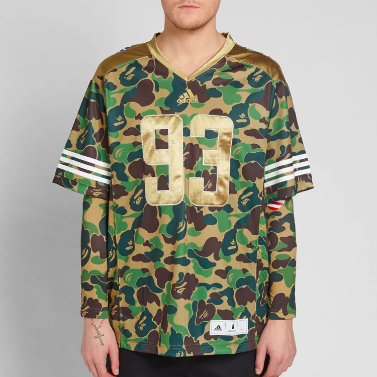 adidas Bape Camo Green SB Jersey Short Sleeve Tee DW9285 圖 6