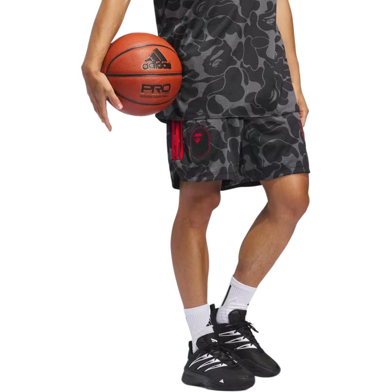 Lookbook アディダス x BAPE Dame 9 FW24 通気性バスケパンツ - カーボングレー JF1153