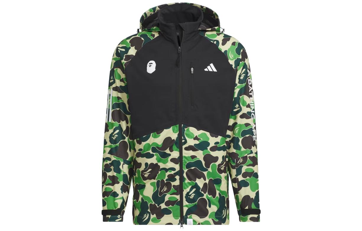 adidas x BAPE FW23 Black Camo Windbreaker Jacket  Black IQ3679