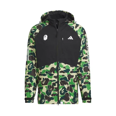 adidas BAPE FW23 Black Camo Windbreaker Jacket Black IQ3679