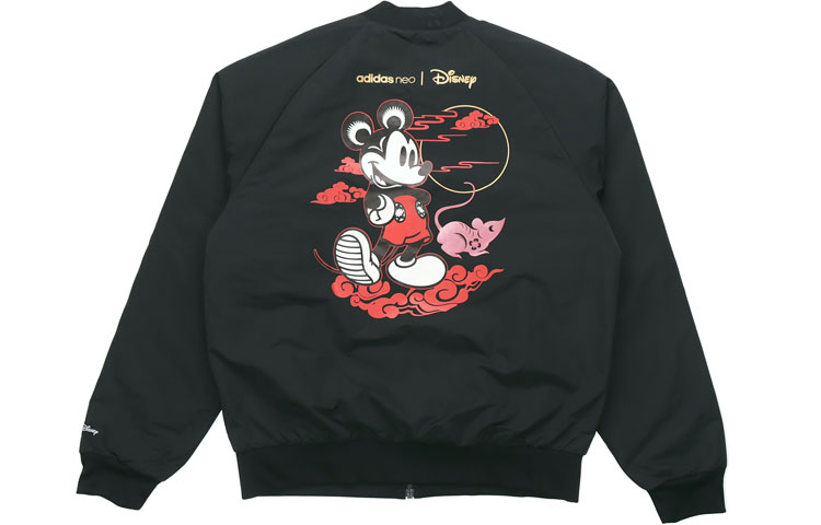adidas Disney CNY Mickey Print Aviator Jacket Black () GE7773
