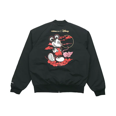 adidas Disney CNY Mickey Print Aviator Jacket Black () GE7773