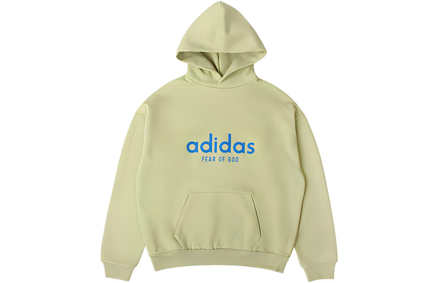adidas FOG Logo Hoodie Green  Collab Long Sleeve Sweatshirt. HM8109