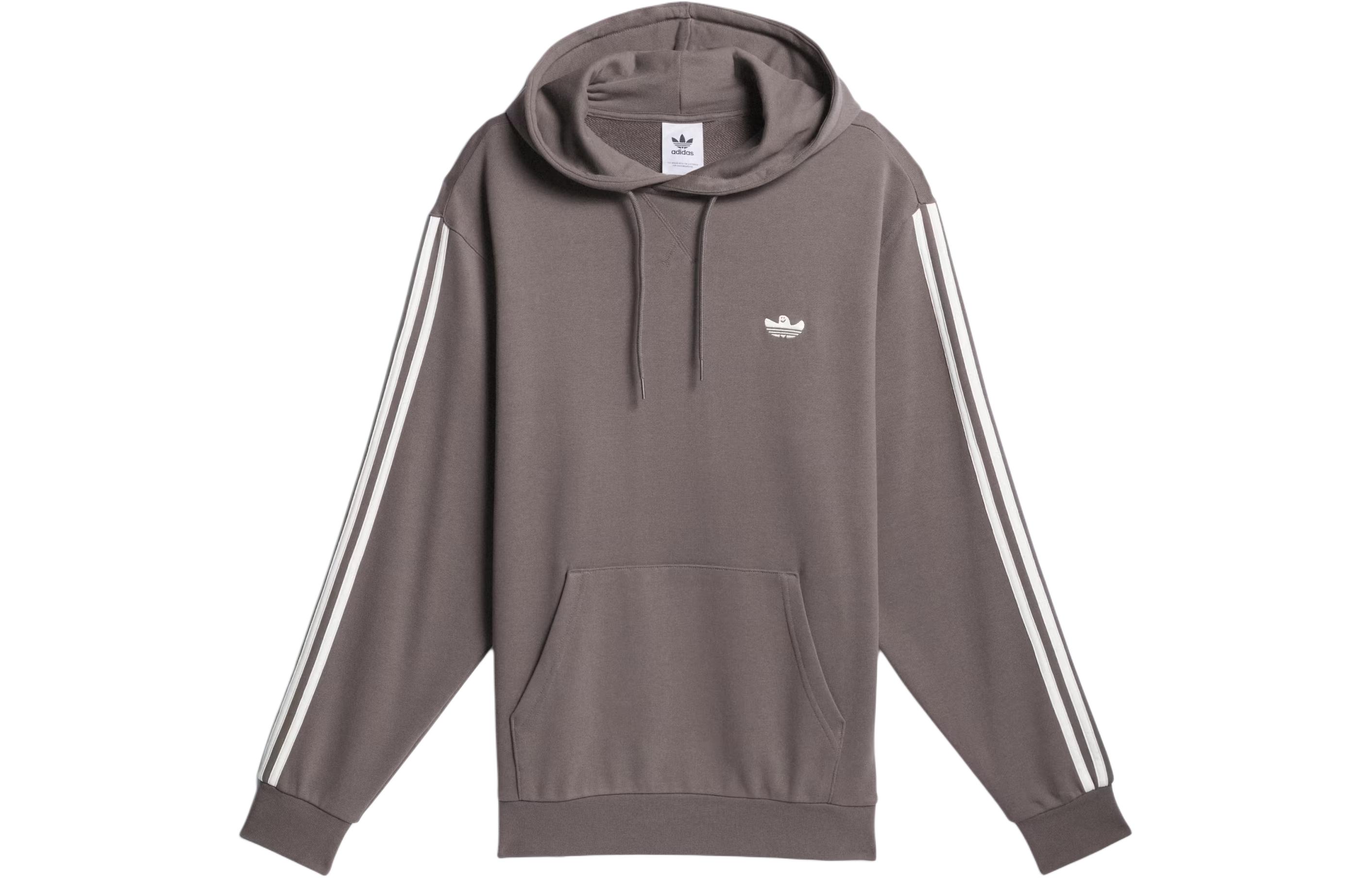 adidas Gonzalez SS24 Logo Striped Pullover Hoodie Men’s Light Brown IU0107