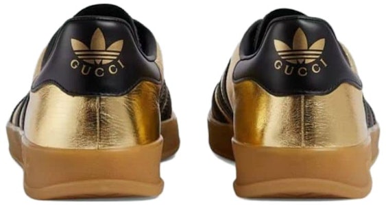 adidas originals x GUCCI Gazelle 聯名經典休閒板鞋 金色 Shop adidas originals x GUCCI Gazelle 聯名經典休閒板鞋 金色