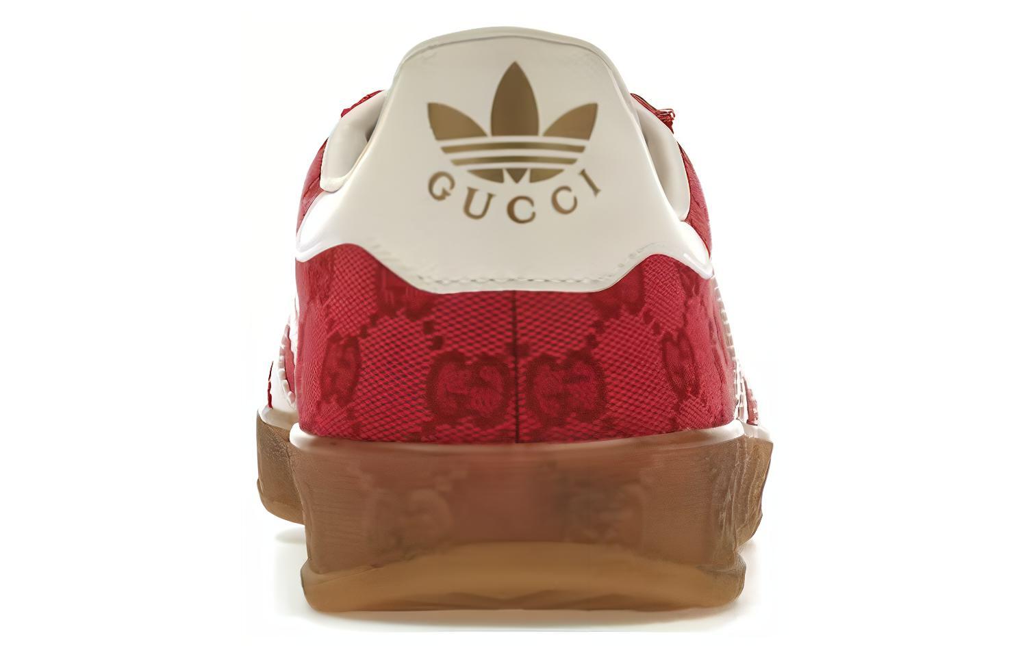 Shop adidas x Gucci ガゼル GGモノグラム (レッド) 737967-FAAW3-6451