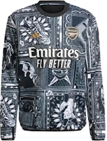 adidas x Ian Wright Arsenal Pre-Match All-Over Print Soccer Sweatshirt Black Men IQ2463 adidas x Ian Wright Arsenal Pre-Match All-Over Print Soccer Sweatshirt Black Men IQ2463