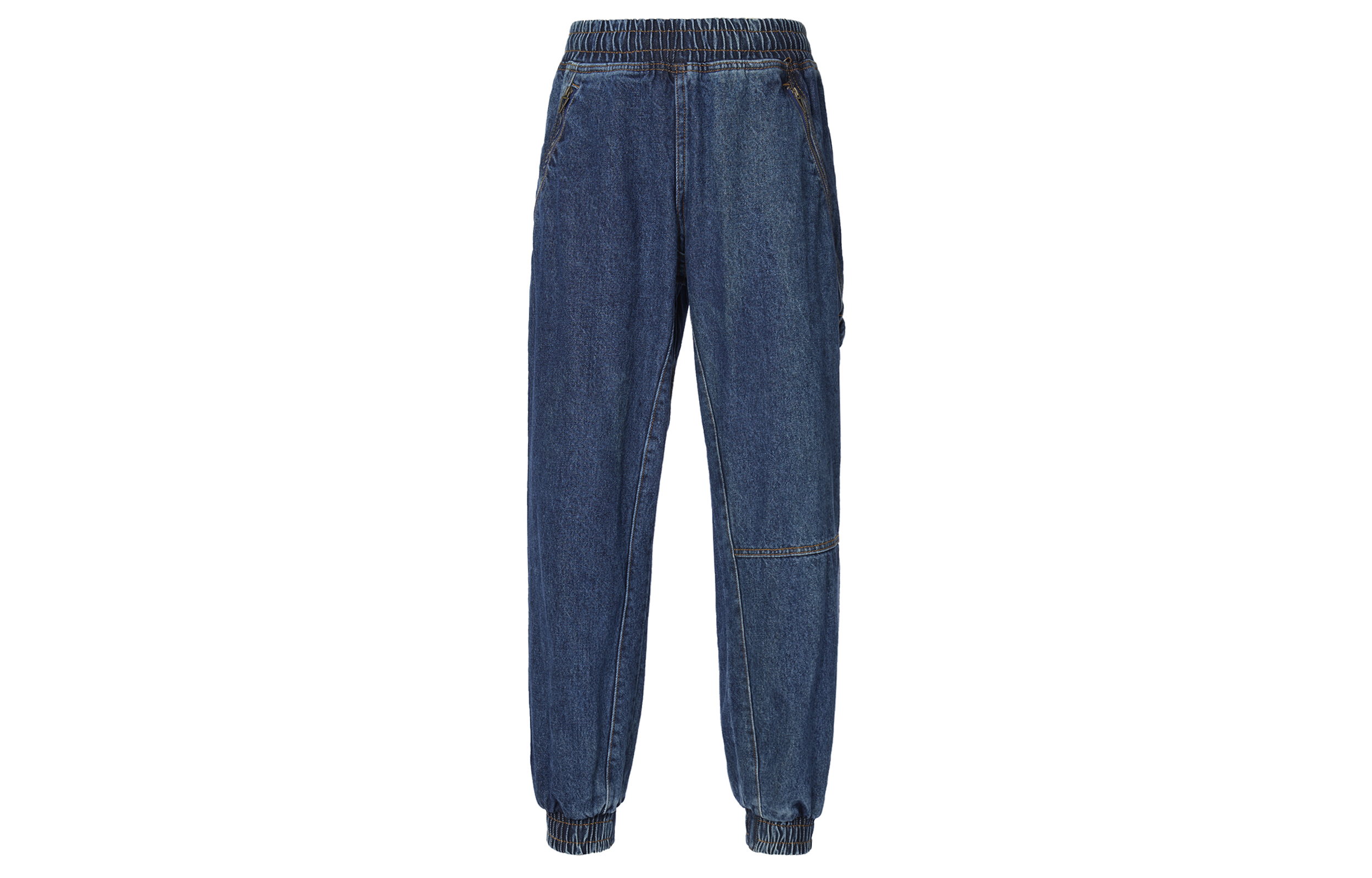 Lookbook adidas x IVY PARK 藍色丹寧運動長褲 復古編織條紋休閒風格 H61698