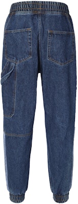 adidas x IVY PARK 藍色丹寧運動長褲 復古編織條紋休閒風格 H61698 Shop adidas x IVY PARK 藍色丹寧運動長褲 復古編織條紋休閒風格 H61698