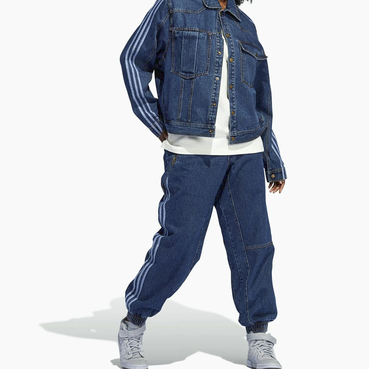 Purchase adidas x IVY PARK 藍色丹寧運動長褲 復古編織條紋休閒風格 H61698