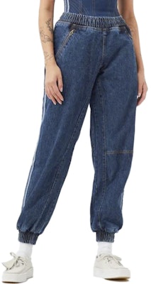 adidas x IVY PARK 藍色丹寧運動長褲 復古編織條紋休閒風格 H61698 1