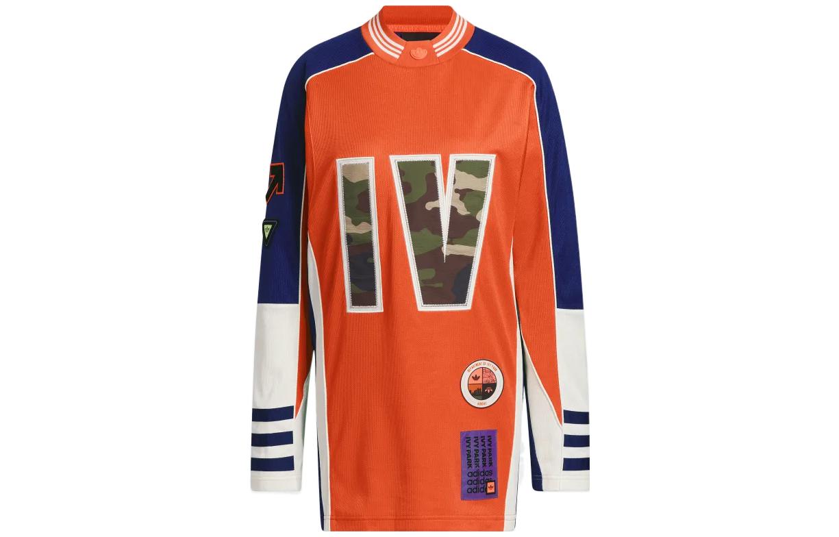 adidas x IVY PARK SS23 Colorblock Retro Long-Sleeve Football Jersey Orange Unisex HS0727
