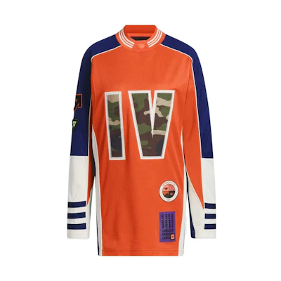 adidas IVY PARK SS23 Colorblock Retro Long-Sleeve Football Jersey Orange Unisex HS0727