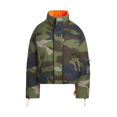 adidas IVY PARK SS23 Reversible Camo Nylon Puffer Jacket Unisex Army Green. HZ2321