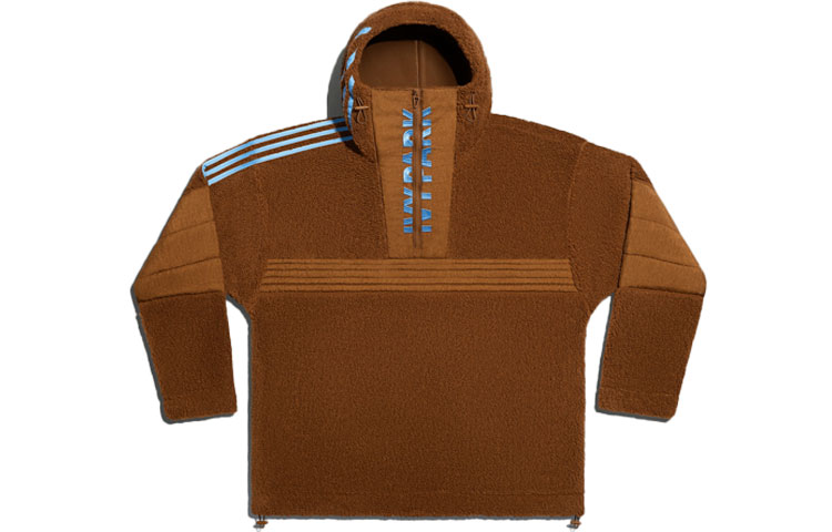 adidas Ivy Park Teddy 4All Half-Zip Fleece Hoodie Jacket Brown (Unisex) H18991