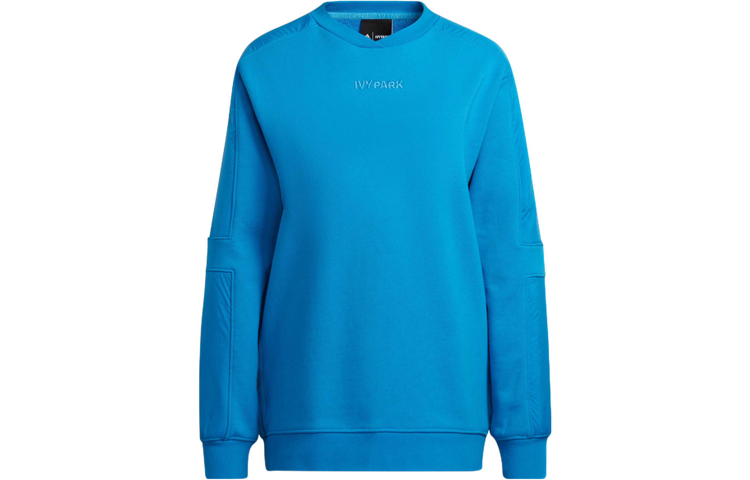 adidas Ivy Park Unisex Blue Crewneck Sweatshirt with Embroidered Logo HR3661