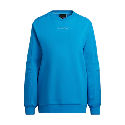 adidas Ivy Park Unisex Blue Crewneck Sweatshirt with Embroidered Logo HR3661