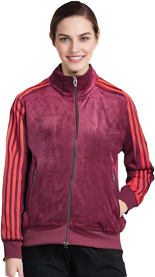 adidas x IVY PARK Velvet Retro Track Jacket Cherry Red Unisex HN0305 3