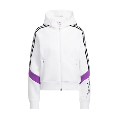 adidas Jay3lle Retro Golf Stripe Zip Hoodie White - Oversized Fit IS5629