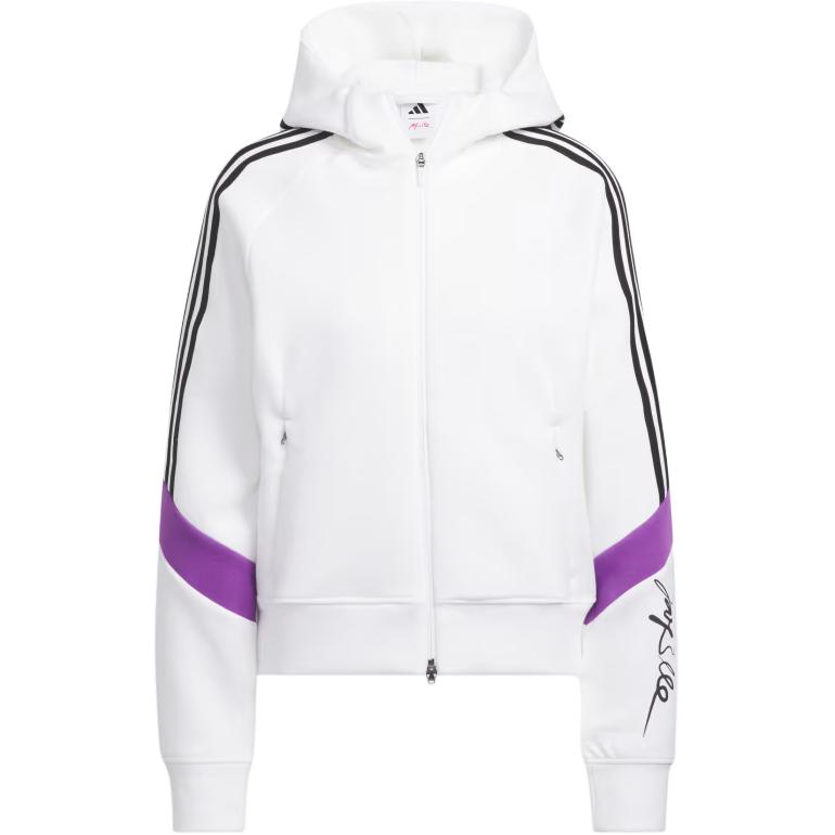 adidas Jay3lle Retro Golf Stripe Zip Hoodie White - Oversized Fit IS5629 圖 2