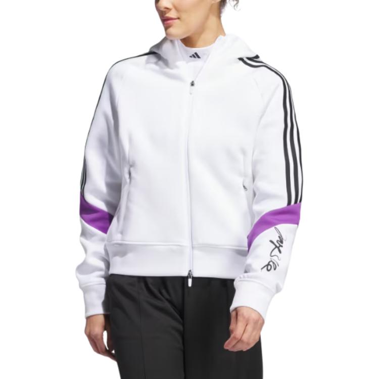 adidas Jay3lle Retro Golf Stripe Zip Hoodie White - Oversized Fit IS5629 圖 4