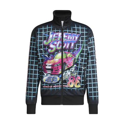 adidas Jeremy Scott Cartoon Plaid Print Track Jacket Unisex Black HG6509