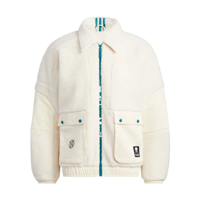 adidas Jujutsu Kaisen White Zip-Up Jacket with Back Graphic Design HZ2427