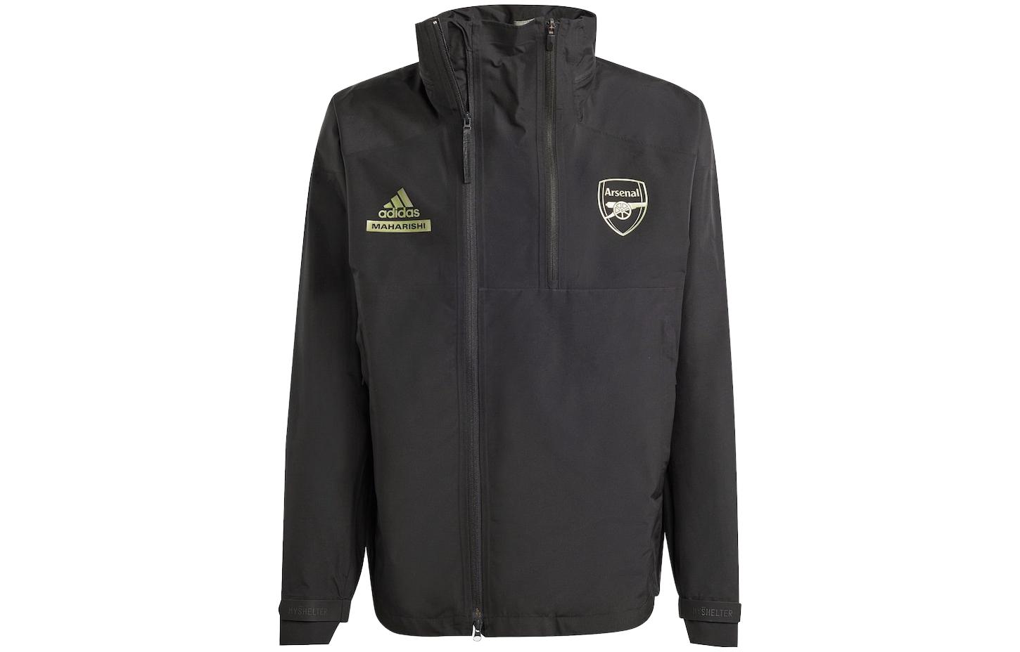 adidas Maharishi Black Logo Windbreaker Jacket with Detachable Hood Unisex IM9840